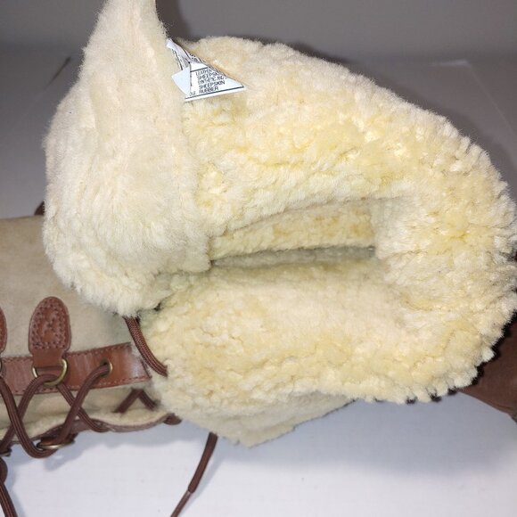 UGG Australia Belcloud Leather Suede Tall Waterproof Boots Size 6.5 Cognac - Picture 4 of 11